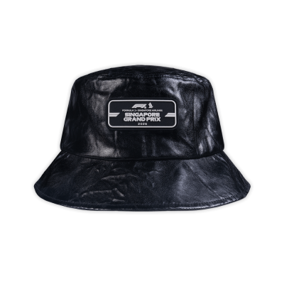 Contrast Logo Patch Black Metallic Foil Bucket Hat [Pre-Order]