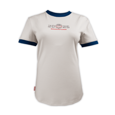 Rhinestones Helmet Icon Beige Ringer Tee [Pre-Order]