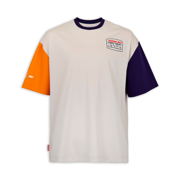 F1®75 Logo Colourblock Oversized Moonbeam Beige​ Tee