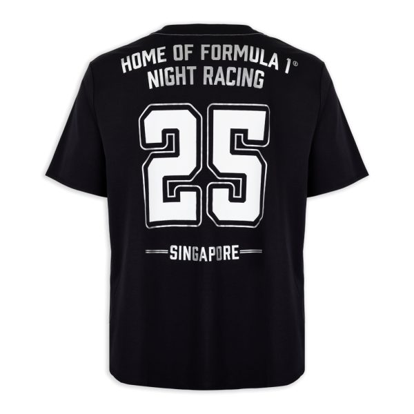 F1®75 Logo & Singapore 25 Varsity Black Tee - Image 2