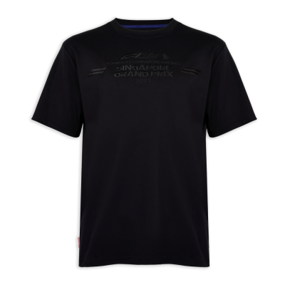 F1®75 Tone–On-Tone Logo Regular Black Tee