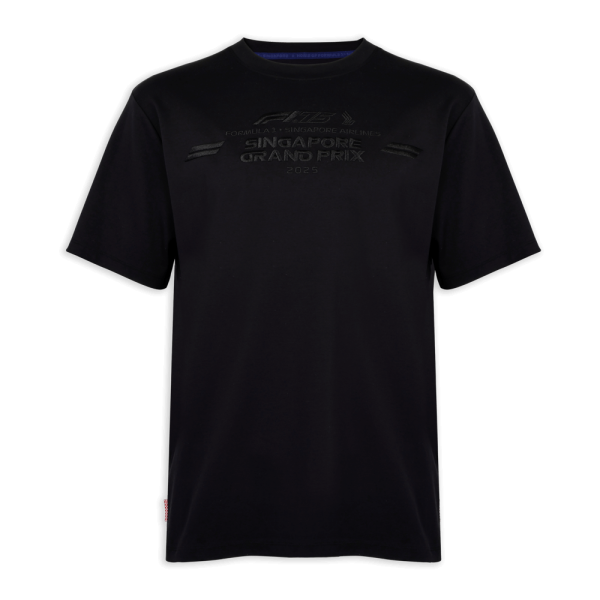 F1®75 Tone–On-Tone Logo Regular Black Tee